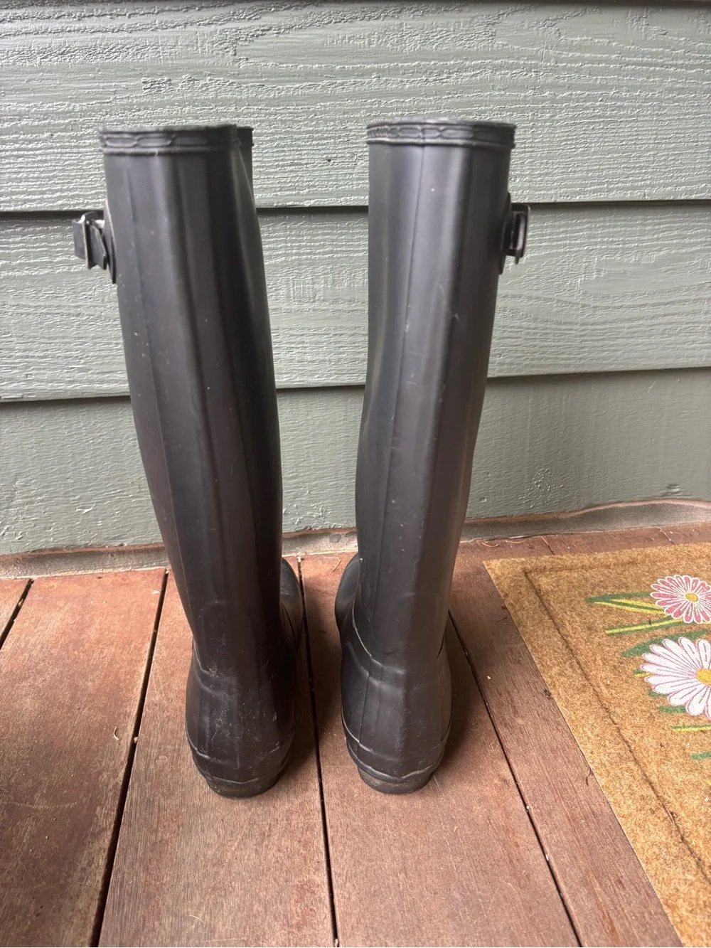 Hunter Original Tall Matte Rain Boots Black - VGUC